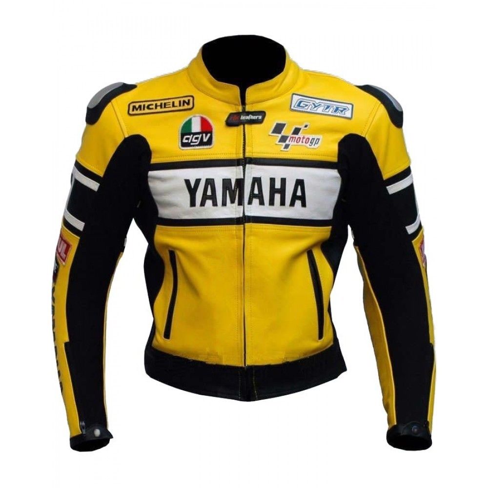 YELLOW MOTORCYCLE LEATHER RACING JACKET - Main Image