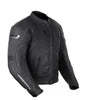 TRANSLATOR BLACK MOTORCYCLE PERFORATED LEATHER RACING JACKET