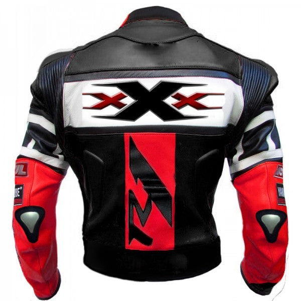 R1 RED/BLACK MOTORCYCLE LEATHER RACING JACKET