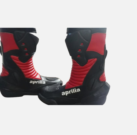 Aprilia Moto Wear Mens Motorcycle Red Black Riding Boots/Shoes