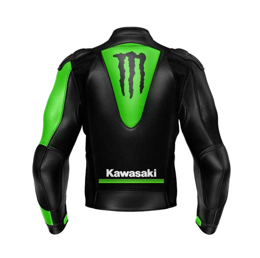 MOTORCYCLE BLACK KA MONSTER LEATHER RACING JACKET CE APPROVED PROTECTION