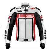 YAMAHA RED PERFORATED MOTORCYCLE LEATHER RACING JACKET