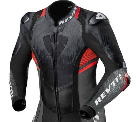 REVIT RED RIDING LEATHER RACING JACKET SIZE CUSTOM NO BACK HUMP