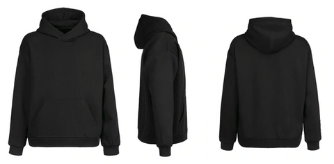 Speedy New Full Black Hooded Sweatshirt with 2 Outside Pockets Custom Design
