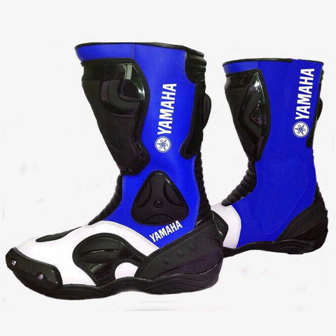 Yamaha Blue Moto Wear Mens Motorcycle Riding Boots/Shoes