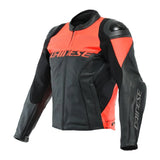 DAINESE PERFORATED MOTORCYCLE RED LEATHER RACING JACKET