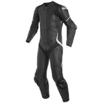 BLACK PRO LEATHER RACING SUIT CE APPROVED PROTECTION