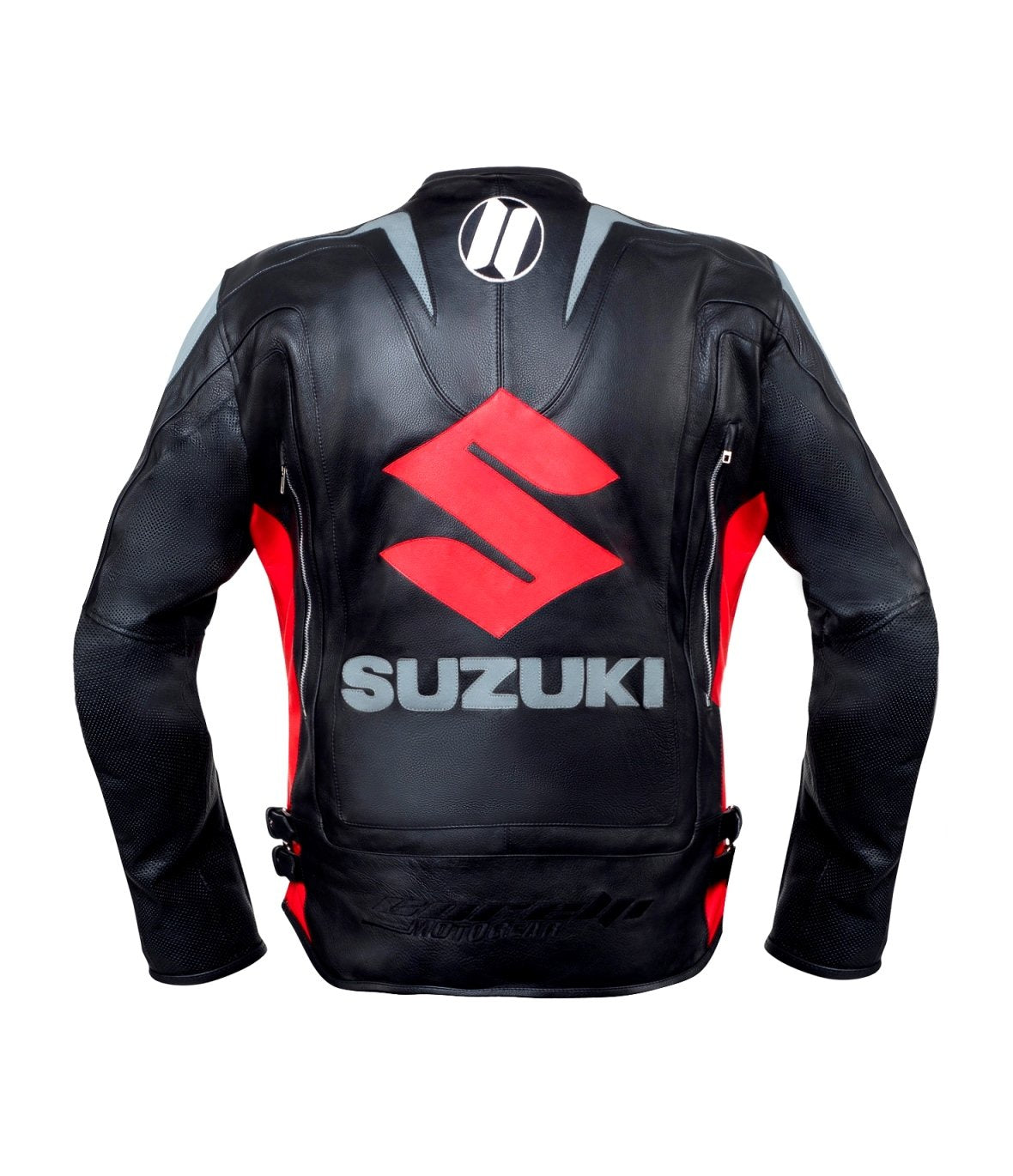 RED SUZUKI MOTUL MOTORCYCLE LEATHER RACING JACKET