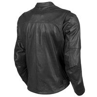 MENS DARK BLACK CRUISING MOTORCYCLE LEATHER RACING JACKET