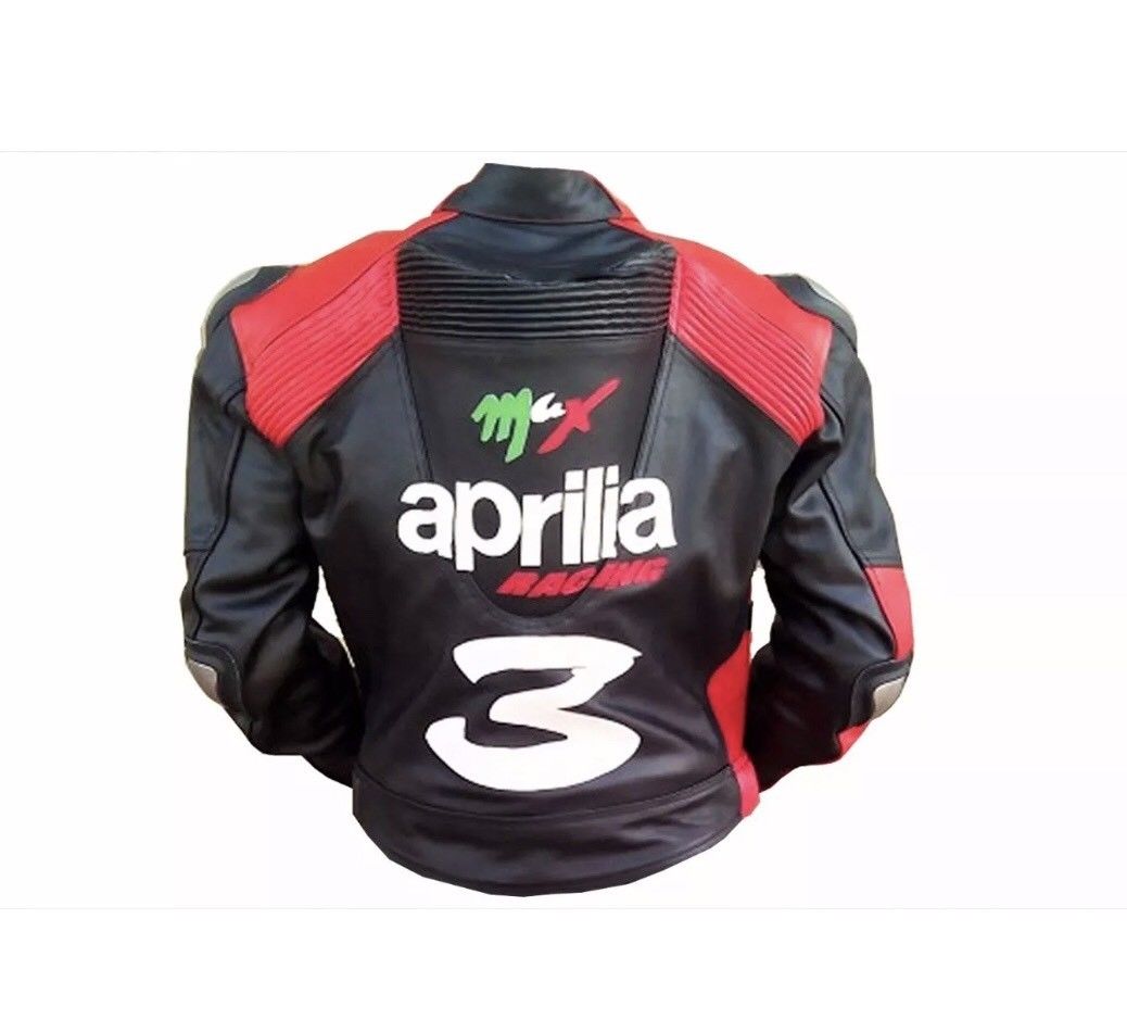 aprilia red motorcycle jacket back