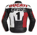 DUCATI CORSE RED AND BLACK MOTORCYCLE LEATHER RACING JACKET