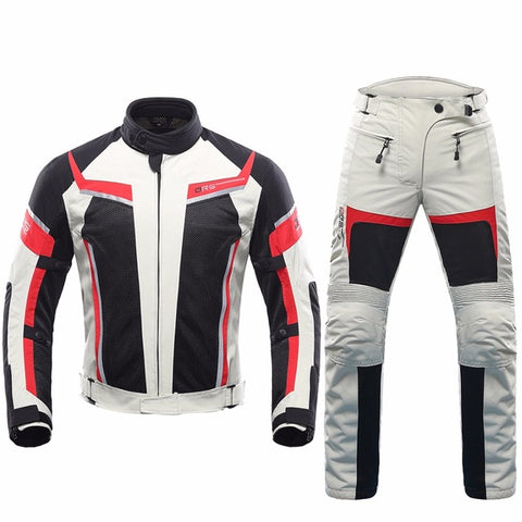 MEN MOTORCYCLE LEATHER RACING RED/BLACK/WHITE SUIT
