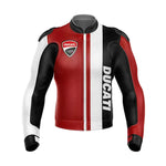DUCATI CORSE MOTORCYCLE BLACK AND WHITE LEATHER RACING JACKET