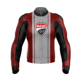 DUCATI CORSE MOTORCYCLE RED LEATHER RACING JACKET