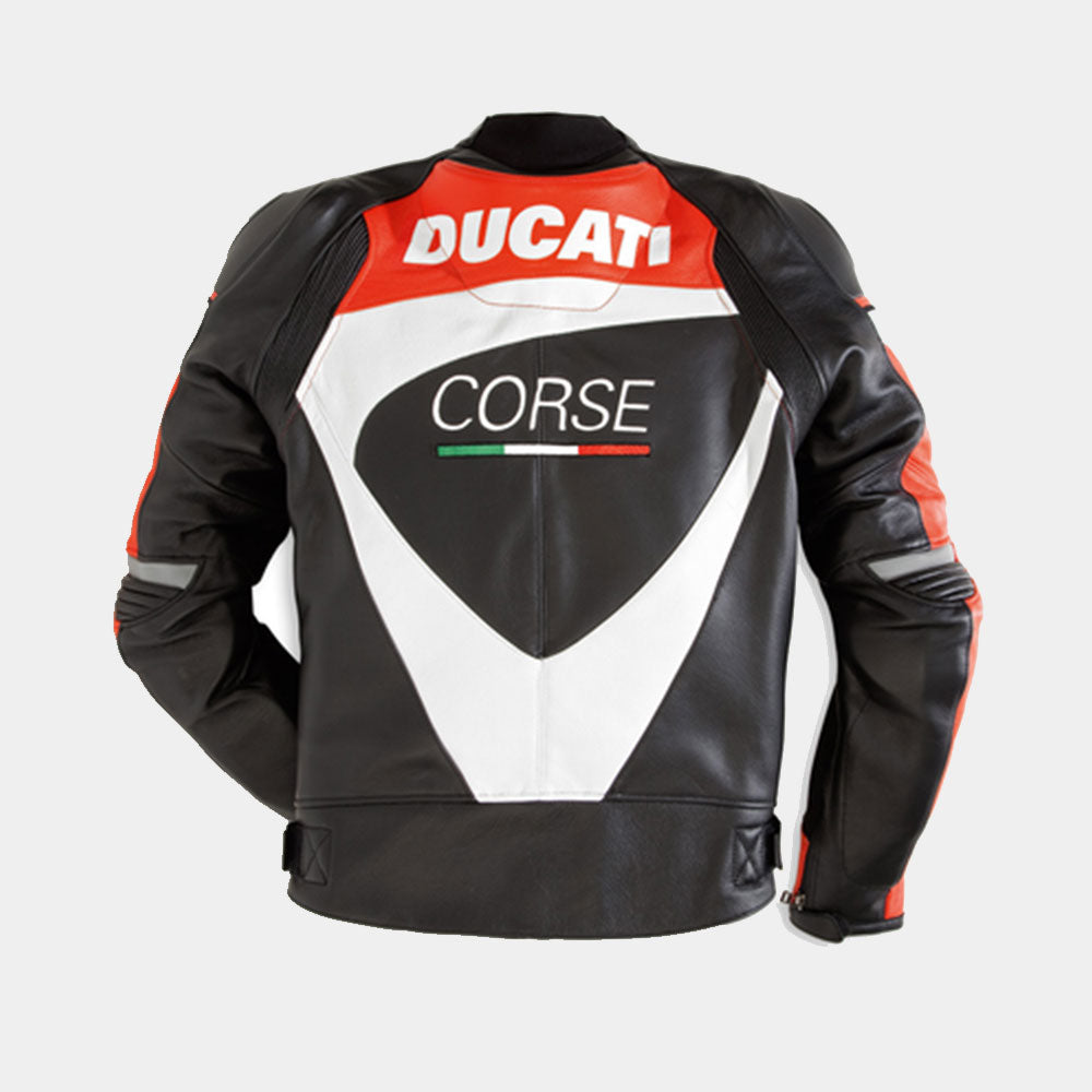 DUCATI CORSE MEN MOTORCYCLE LEATHER RACING JACKET