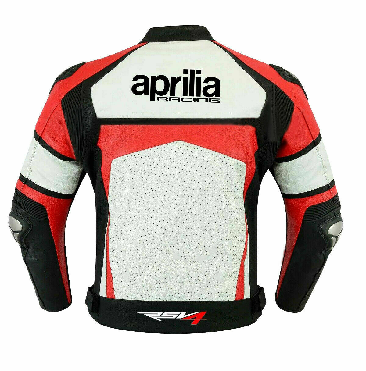 APRILIA WHITE MEN MOTORCYCLE LEATHER RACING JACKET
