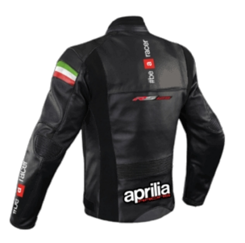 APRILIA BLACK KNIGHT MOTORCYCLE LEATHER RACING JACKET