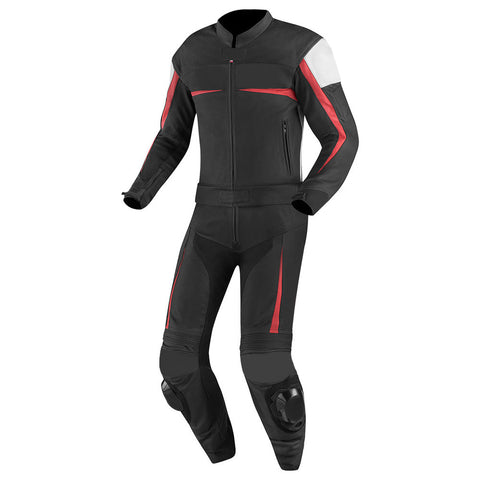 2 PC MEN MOTORCYCLE LEATHER RACING SUIT