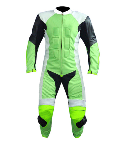MOTORCYCLE NEON LEATHER RACING SUIT