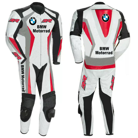 BMW MOTORRAD MOTORCYCLE WHITE LEATHER RACING SUIT