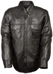 Motorcycle Black Buffalo Leather Shirt S-6XL