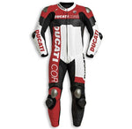 DUCATI CORSE RED MOTORCYCLE LEATHER RACING SUIT