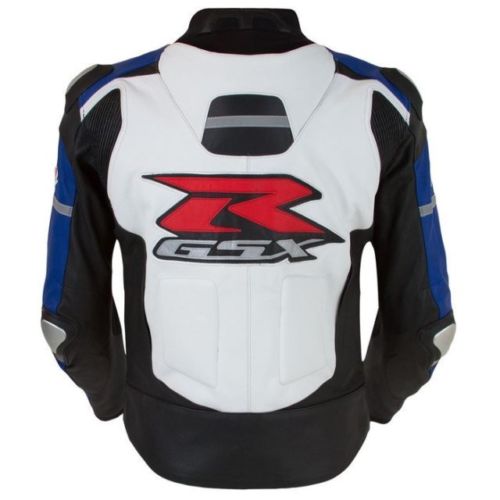 SUZUKI GSXR BLUE MOTORCYCLE LEATHER RACE JACKET SIZE SMALL