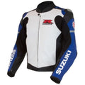 SUZUKI GSXR BLUE MOTORCYCLE LEATHER RACE JACKET SIZE SMALL