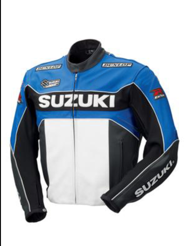 Biker Jacket Suzuki Gsxr Jacket Blue SUZUKI BLUE AND WHITE GSXR