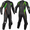 SS331 SOLID BLACK MOTORCYCLE LEATHER RACING SUIT