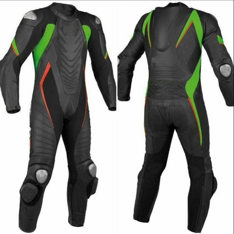 SS331 SOLID BLACK MOTORCYCLE LEATHER RACING SUIT