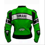 YAMAHA MEN MOTORCYCLE GREEN LEATHER RACING JACKET