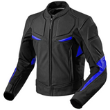 MEN MOTORCYCLE BLUE AND BLACK LEATHER RACING JACKET