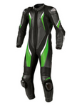 GREEN AND BLACK MEN MOTORCYCLE LEATHER RACING SUIT