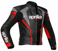 APRILIA BLACK  MOTORCYCLE LEATHER RACING JACKET