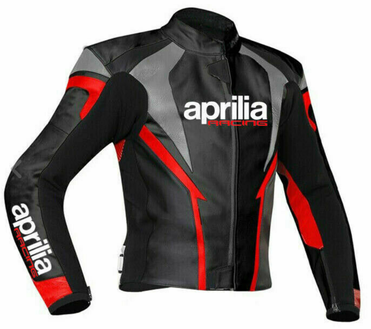 APRILIA BLACK  MOTORCYCLE LEATHER RACING JACKET