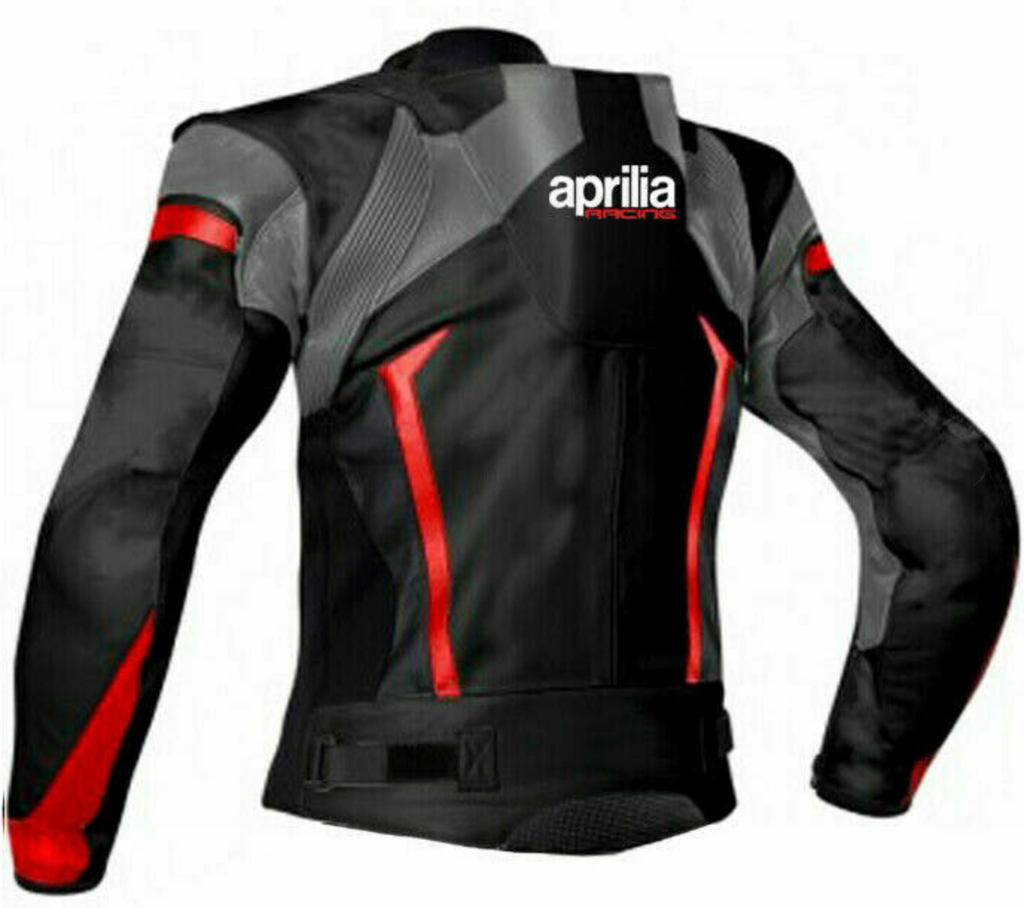 APRILIA BLACK  MOTORCYCLE LEATHER RACING JACKET