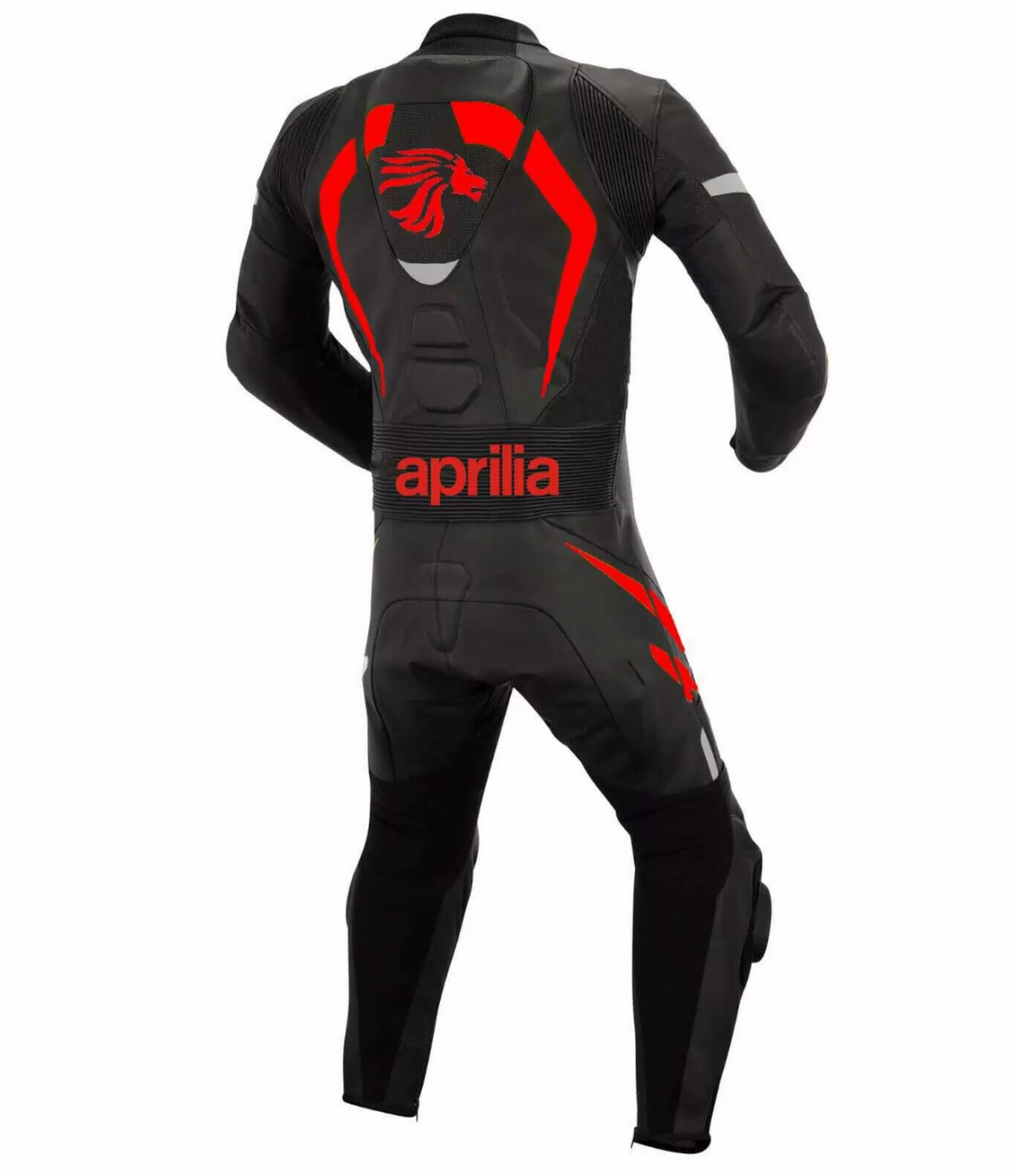 APRILIA MEN MOTORCYCLE BLACK LEATHER RACING SUIT