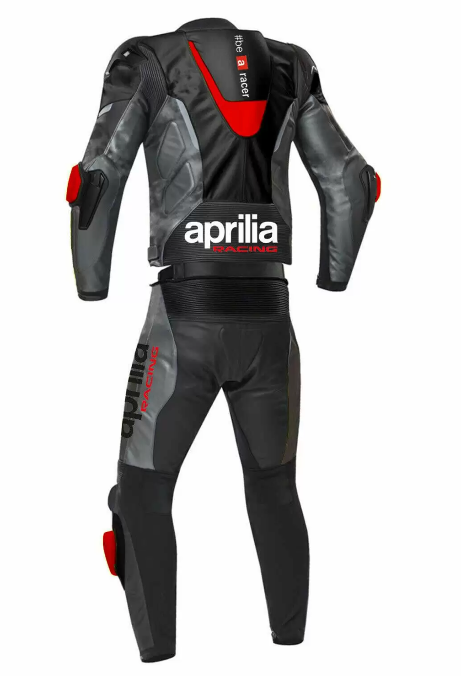 APRILIA MENs TWO PIECE MOTORCYCLE LEATHER RACING SUIT SIZE 2XL-4XL