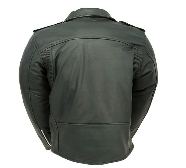 MOTORCYCLE CRUISING BLACK LEATHER RACING JACKET