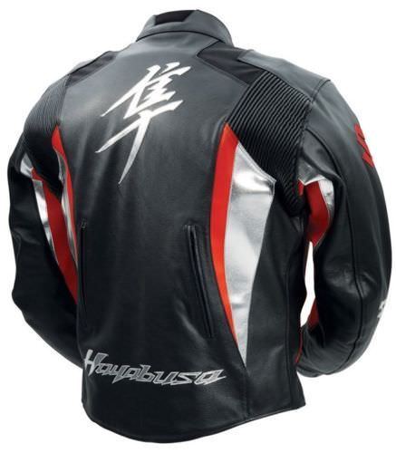 SUZUKI HAYABUSA MOTORCYCLE LEATHER RED RACING JACKET