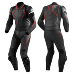 MEN RED AND BLACK MOTORCYCLE LEATHER RACING SUIT