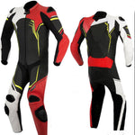 MEN BLACK AND RED MOTORCYCLE LEATHER RACING SUIT