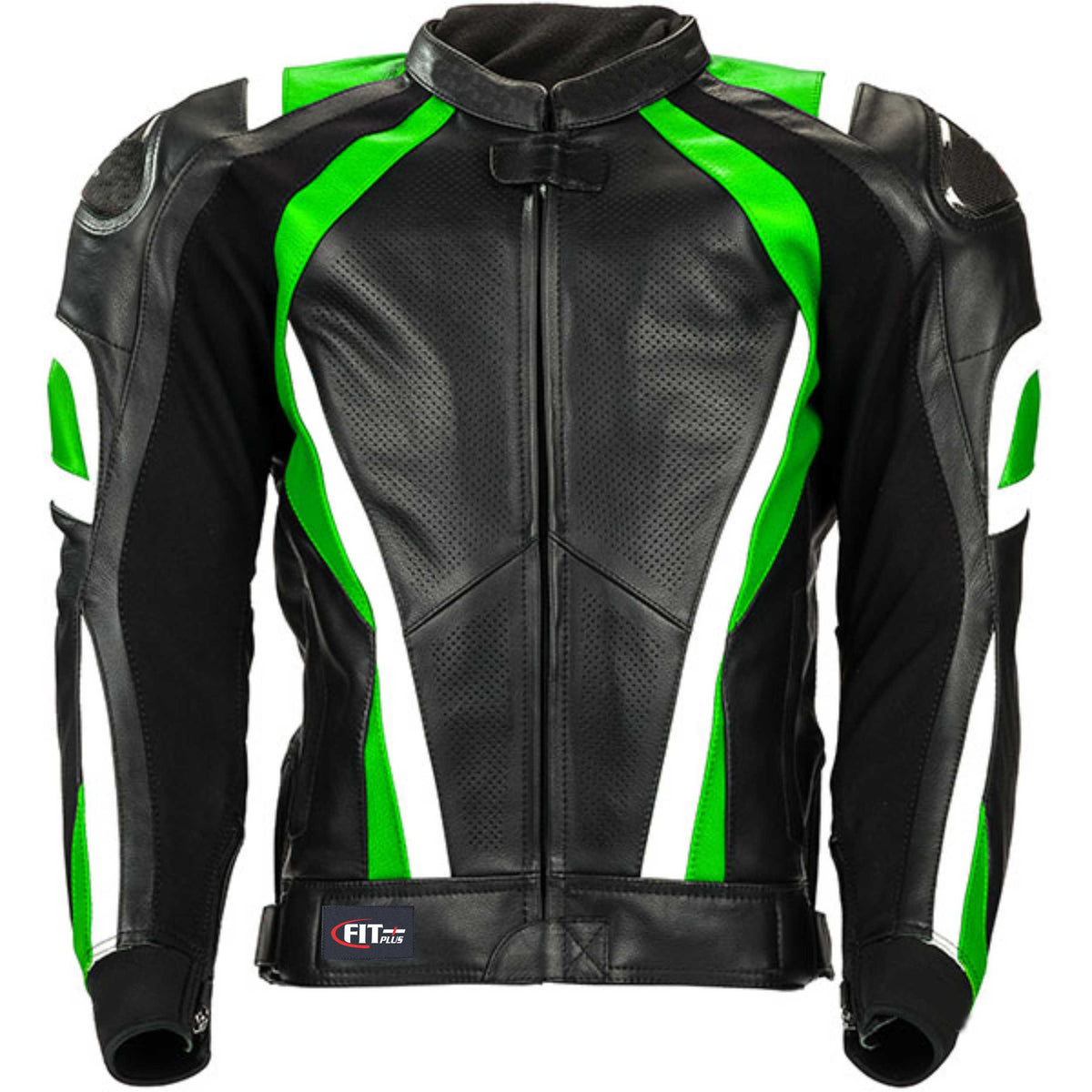 MEN MOTORCYCLE GREEN LEATHER RACING JACKET