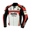 APRILIA WHITE MEN MOTORCYCLE LEATHER RACING JACKET