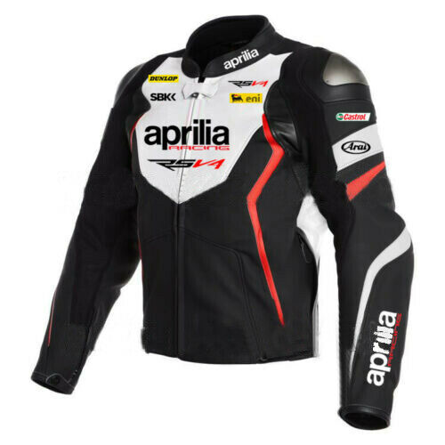 APRILIA MEN MOTORCYCLE LEATHER RACING JACKET