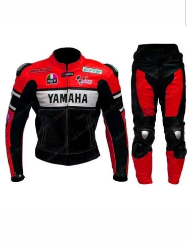 YAMAHA RED MEN MOTORCYCLE LEATHER RACING SUIT