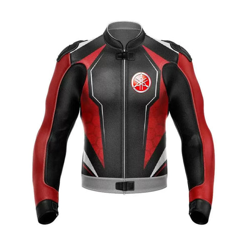 RED AND BLACK MEN MOTORCYCLE LEATHER RACING JACKET