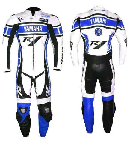YAMAHA MOTORCYCLE LEATHER RACING BLUE CE RATED SUIT