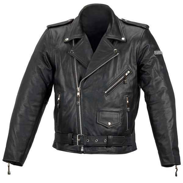 MOTORCYCLE CRUISING BLACK LEATHER RACING JACKET